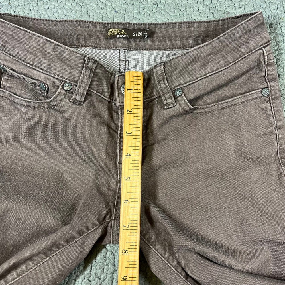 Prana Kara Jeans Womens 2/26 Brown Slim Tapered Leg Stretch Denim Pants 5759 - Picture 7 of 10